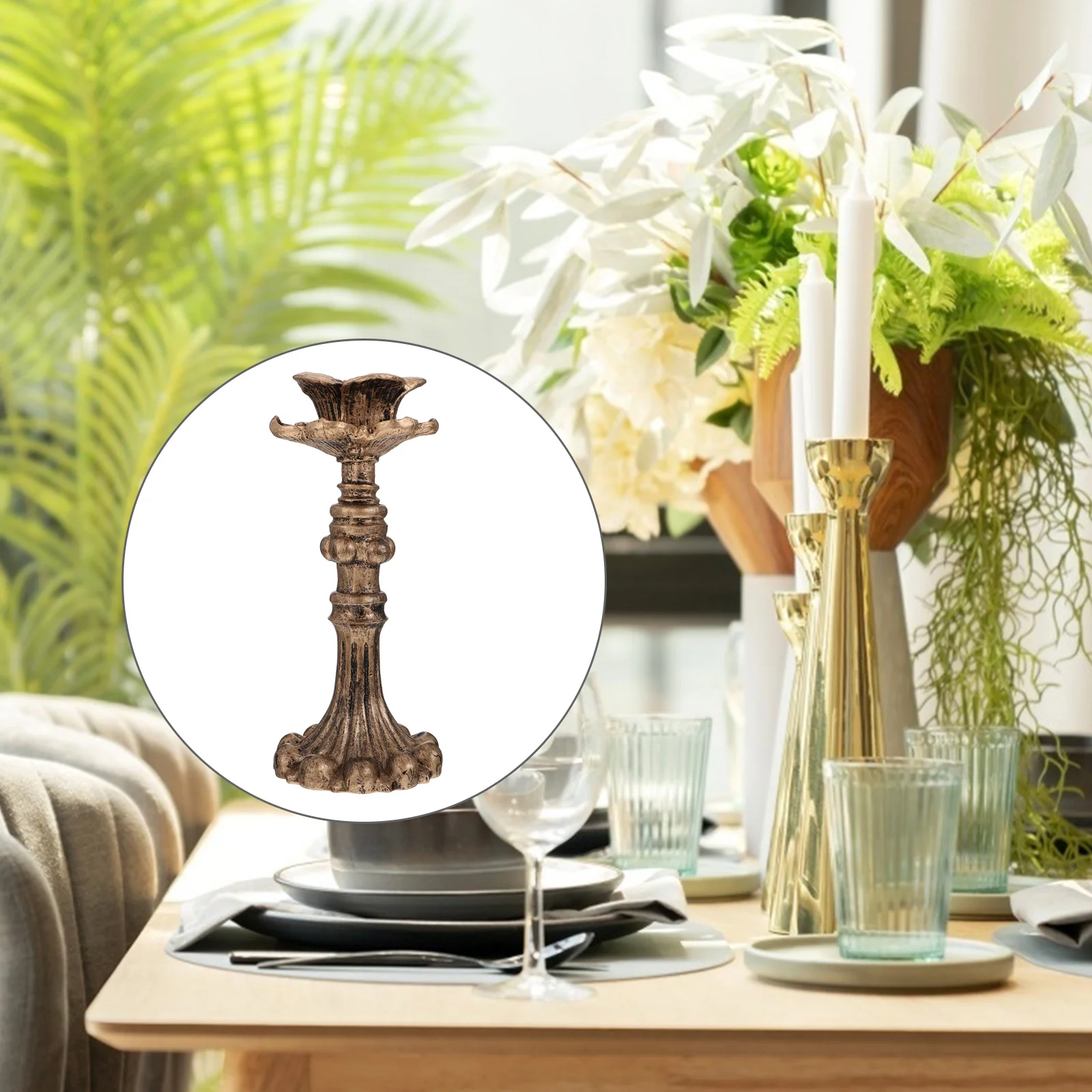 

Holder Candlestick Stand Vintage Table Wedding Centerpiece Pillar Decorative Taper Candleholder Tea Tealight European Copper