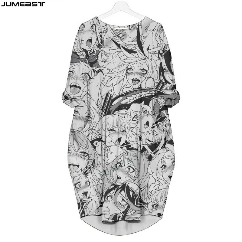 Jumeast женское объемное платье с рукавом летучая мышь и карманами оверсайз