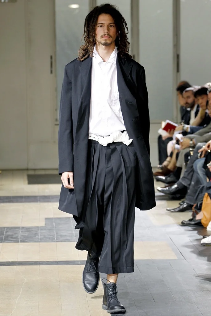 

Trousers Men's European And American Skirt Pants Casual Black Wide Leg Pants T-Shaped Platform Fashion Men's Loose Casual Pants