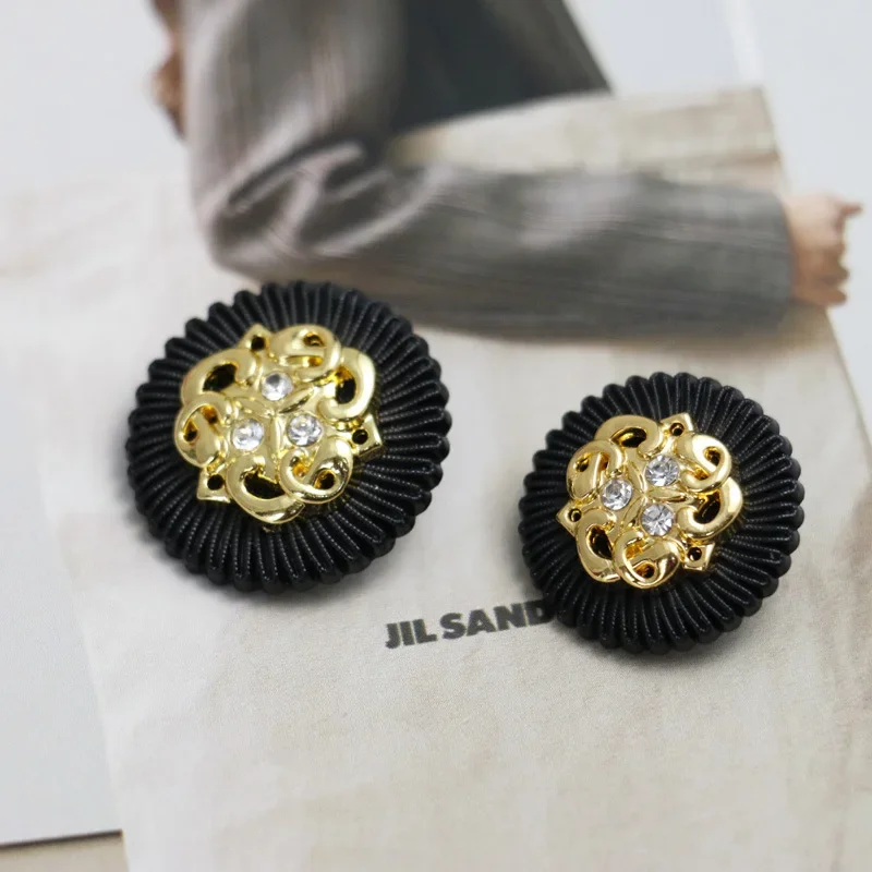 Модная черная кружевная Металлическая пуговица в европейском и американском