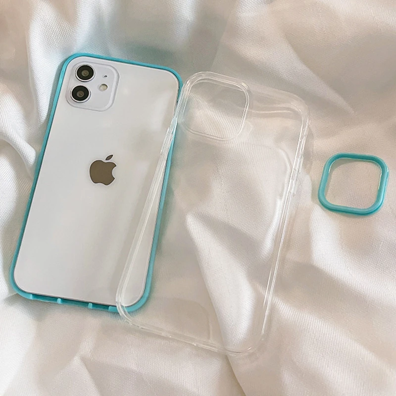 Чехол для телефона 2 в 1 ярких цветов iPhone 16 15 14 13 Pro Max мягкий бампер из ТПУ