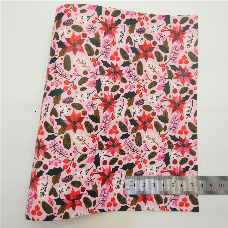 Искусственная кожа с розовыми блестками листы из искусственной кожи цветочным