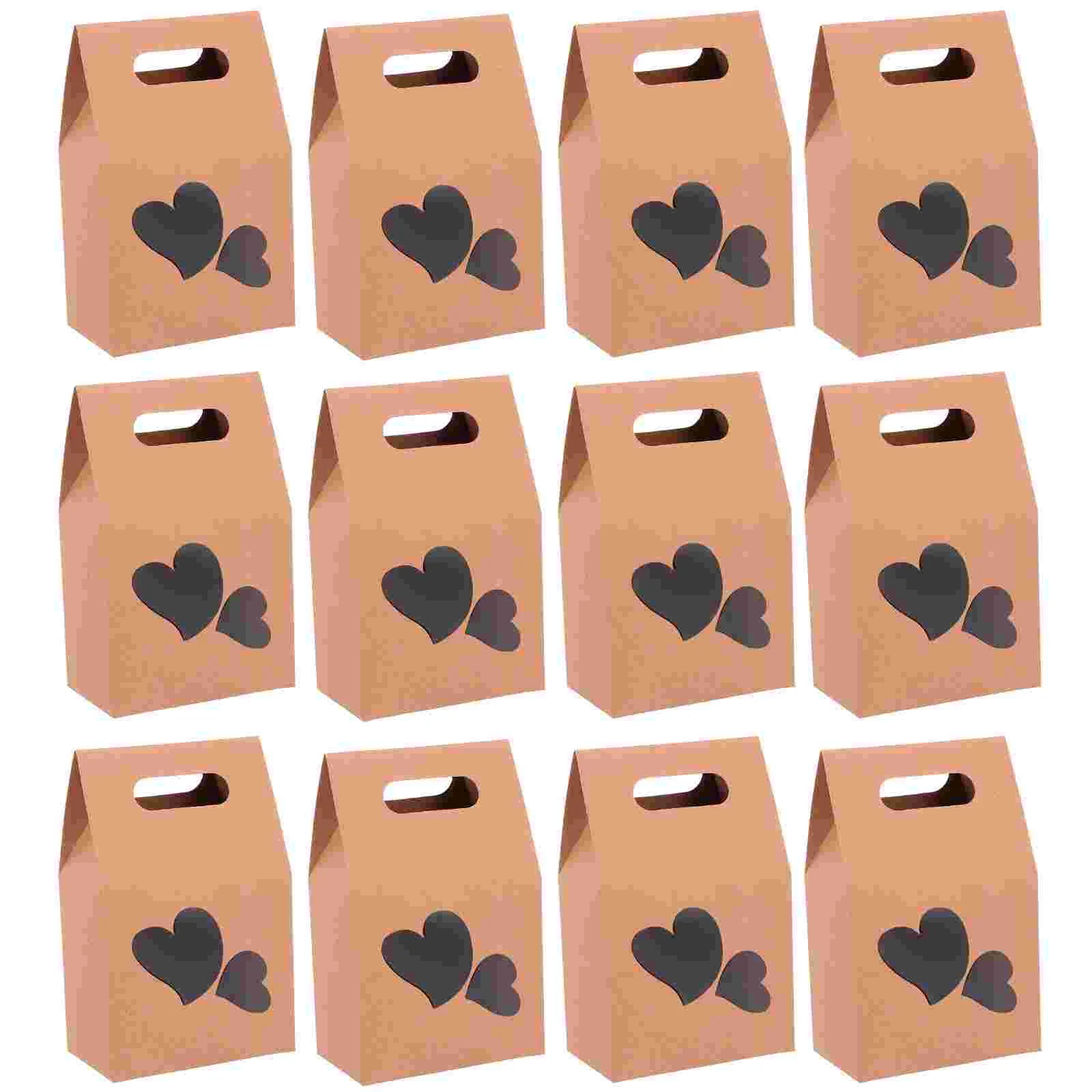 

Boxes Gift Paper Kraft Brown Containers Box Window Cookie Cake Treat Baking Bakery Portable Pastries Favor Candy Holiday Dessert