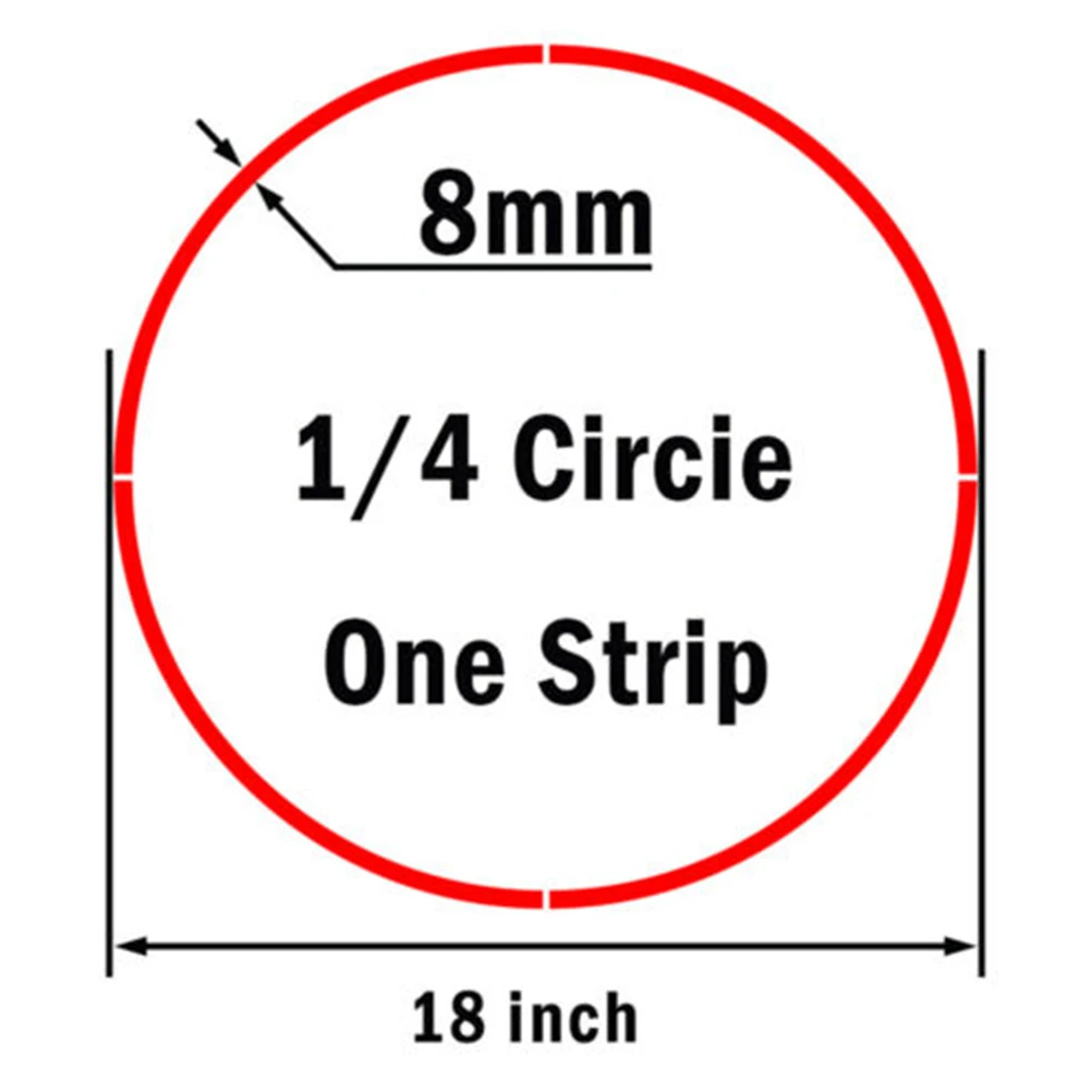 

16 Strips Wheel Rim Sticker Reflective Rim Strips Tape Red 18'' Wheel Universal For Motorcycle Bike Car-styling Exterior