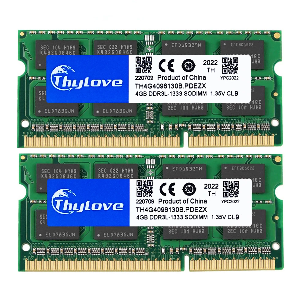 

2X 4GB DDR3L 1333MHZ 1600MHZ 4GB 8GB Memory RAM 1.35V PC3 10600S 12800S SO-DIMM Memory For Laptop RAM