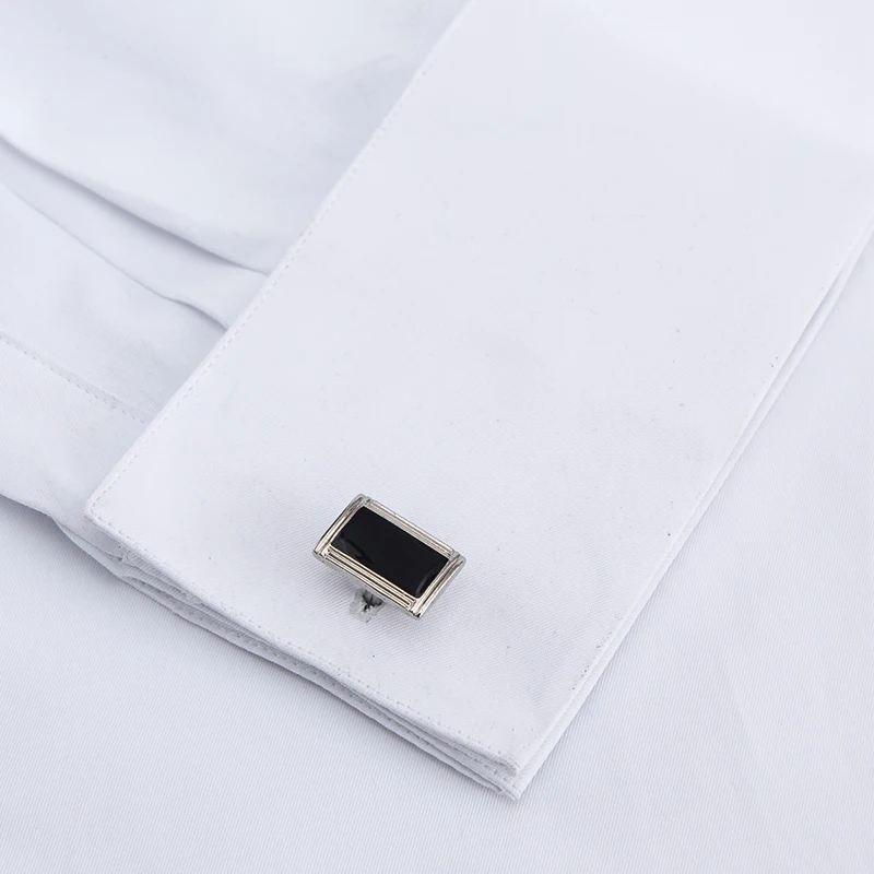 M-6XL Classic Men's French Cuffs Dress Shirt Long Sleeve Covered Placket Formal Business Standard-fit Office Work White Shirts