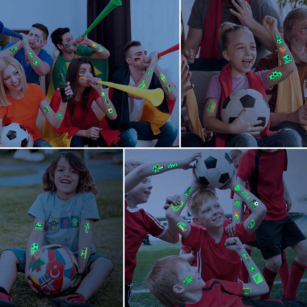 

Football Party Decoration Luminous Tattoo Stickers Football Theme Glowing Stickers Kids Boys Happy Soccer Birthday Party Decors