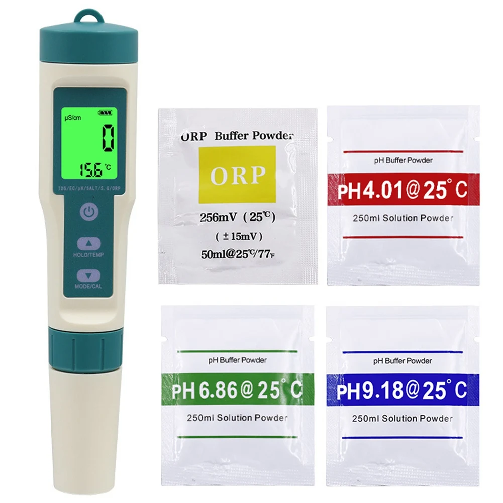 

8 в 1 PH H2 TDS EC ORP минерализация S.G измеритель температуры цифровой тестер PH тестер качества воды для аквариумов с питьевой водой