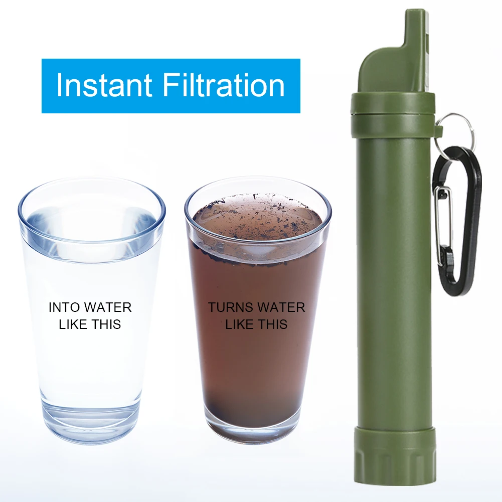 

1pcs Portable Water Filter Straw Water Purifiers Filtration System Kit Outdoor Survival Filter Camping Hiking Emergency Elements