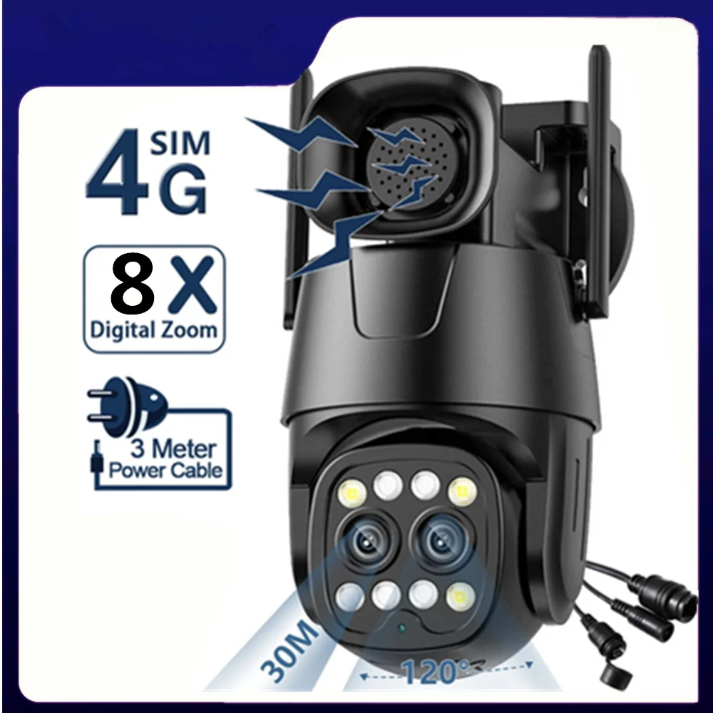 

5MP wifi survalance camera bauble lens 8x optical zoom wireless outdoor camera ip 4G SIM Card security protection cameras