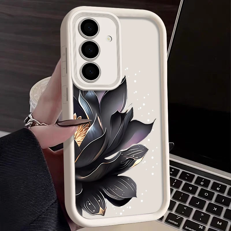 Фото Чехол для телефона с цветком лотоса для Samsung Galaxy A16 A56 A26 A36 A15 A55 A54 A35 5G S24 FE S25 Edge S24 S22 Ultra S23 Plus Soft Cover №5