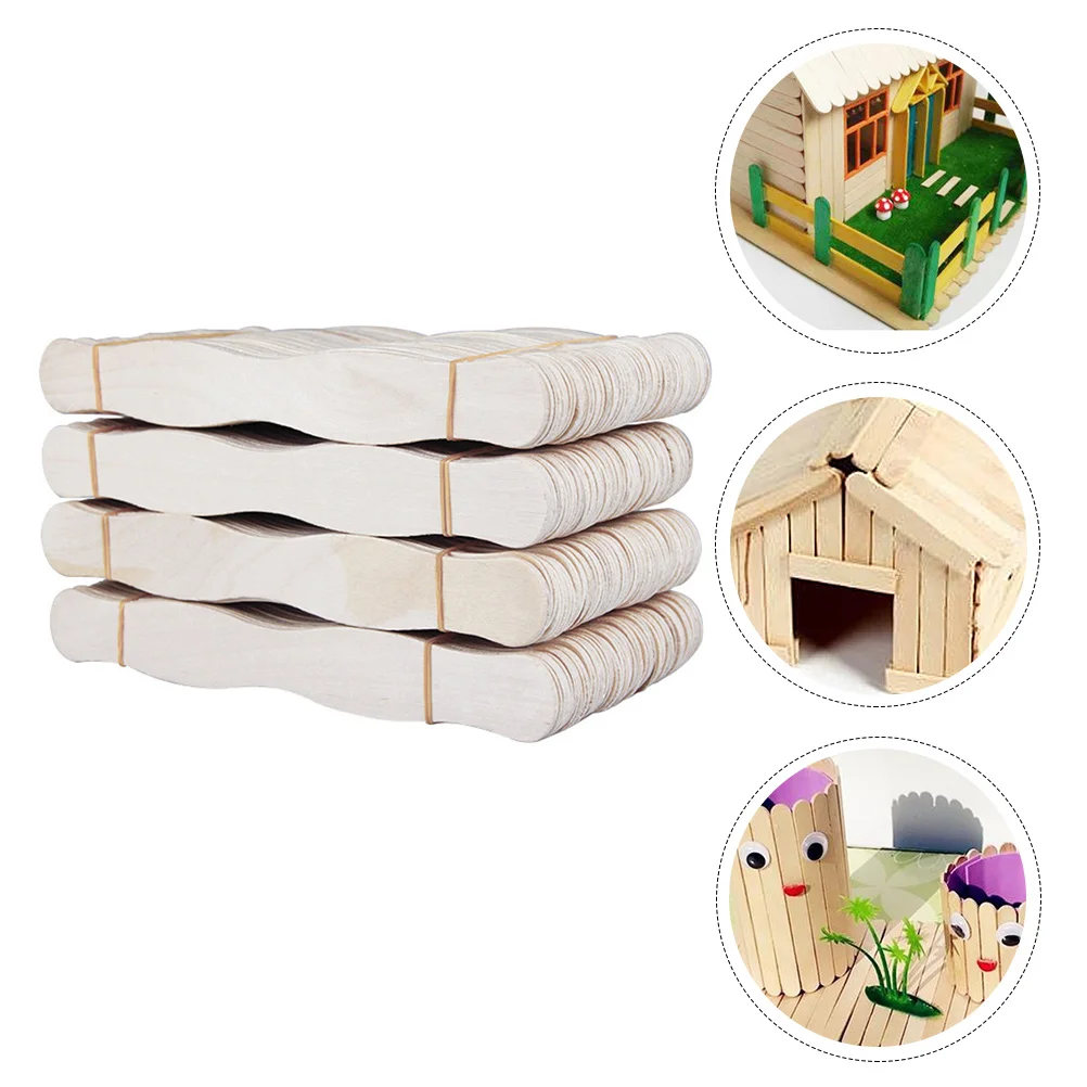 

Sticks Wooden Craft Wood Popsicle Stick Multipurpose Natural Ice Cream Diy Large Waxing Tongue Depressor
