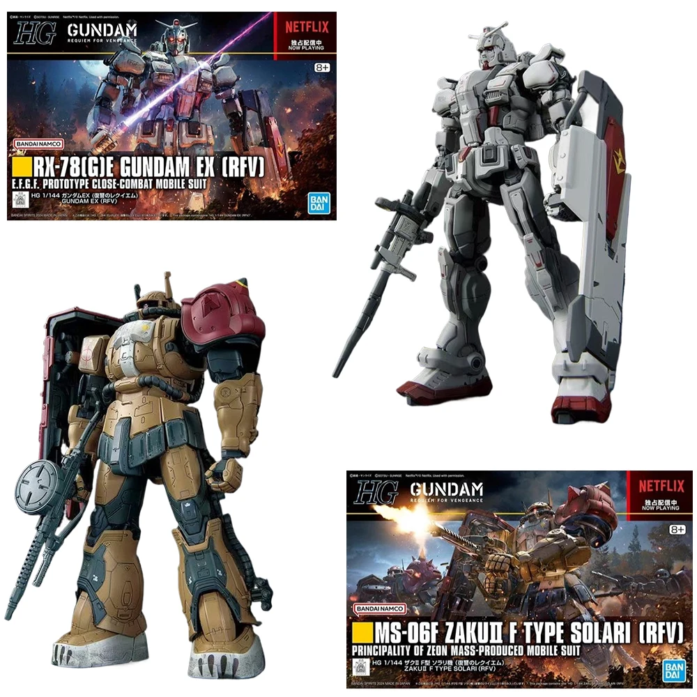BANDAI HG 1/144 RX-78[G]E GUNDAM EX [RFV] MS-06F ZAKU II F ТИП SOLARI [REV] Ver. Аниме Фигурки Сборка Модель