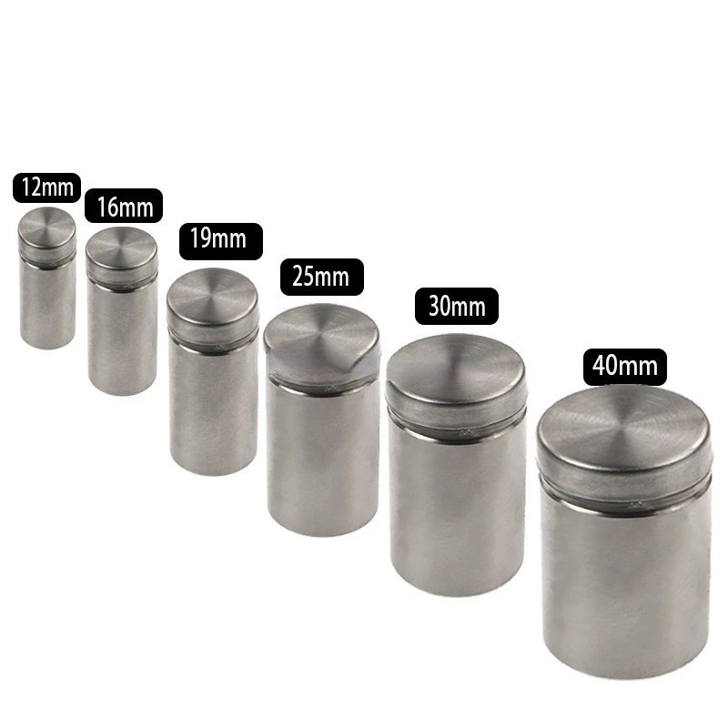 

10PCS Glass Fasteners 16/25mm Stainless Steel Acrylic Advertisement Standoffs Pin Nails Billboard Fixing Screws Hardware