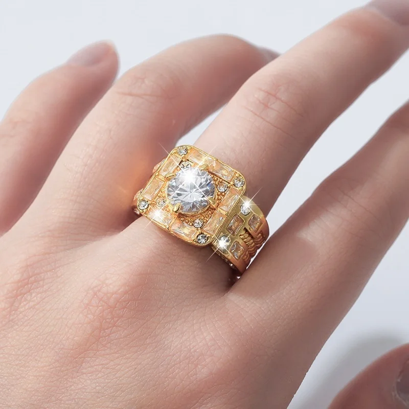

MFY Fashion Crystal Engagement Claws Design Hot Sale Rings For Women AAA White Zircon Cubic Elegant Color Rings