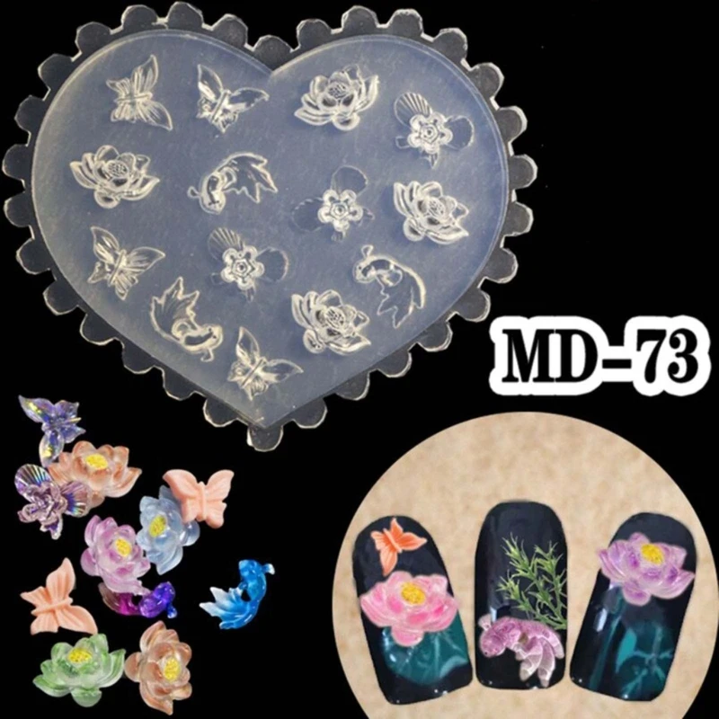 A0KD 7 шт. силиконовая форма для дизайна ногтей листья цветы инструменты украшения