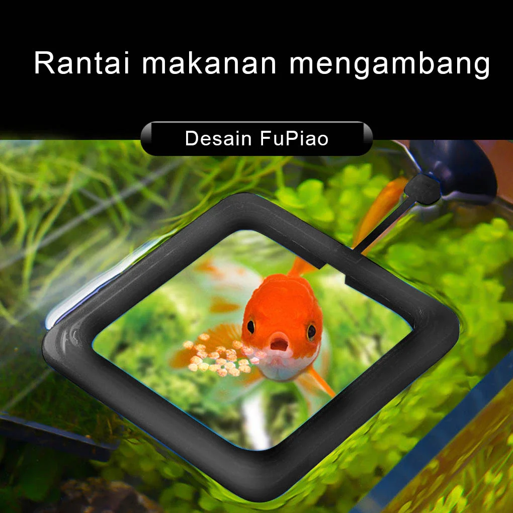 

For Aquarium Feeding Ring Fish Tank Station Floating Food Tray Feeder Fish Food Feeder Suction Cup black Square Circle Accessory