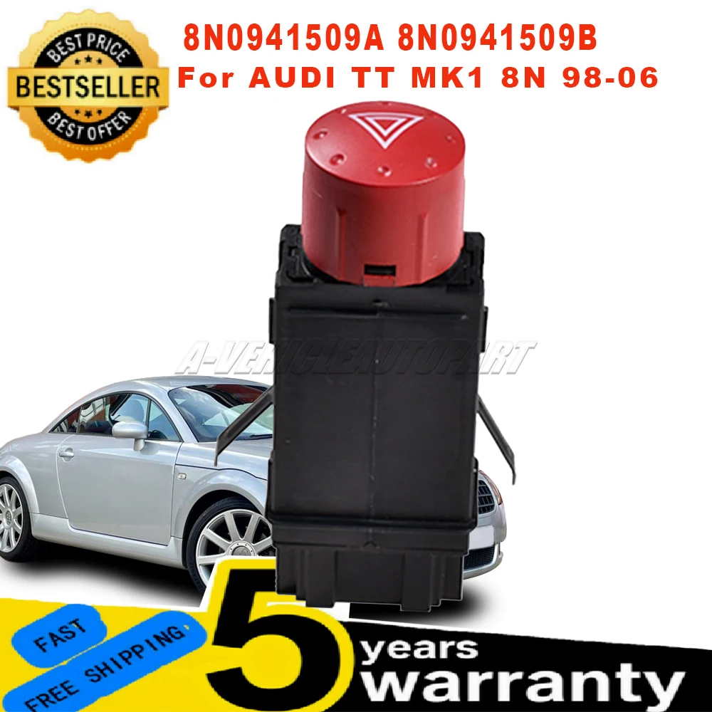 

Новый 8N0941509B для Audi TT MK1 8N 1 шт. аварийная сигнальная лампа, кнопка аварийного освещения, мигалка, автомобильные аксессуары