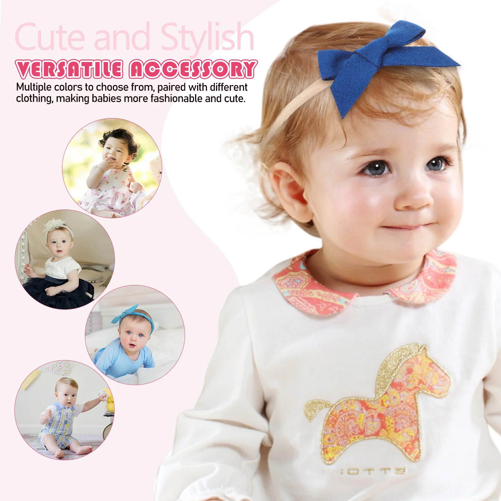 12 шт. повязки на голову для новорожденных детские бантики волос лента девочек