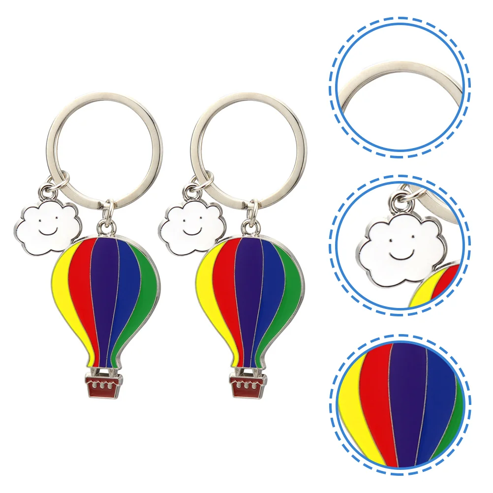 

2 Pcs Goodbye Keychain Hot- Air Balloon Charms Pendant Car Keys Keychain Unique Keychains Purse Bag Charm Backpack Purse Women