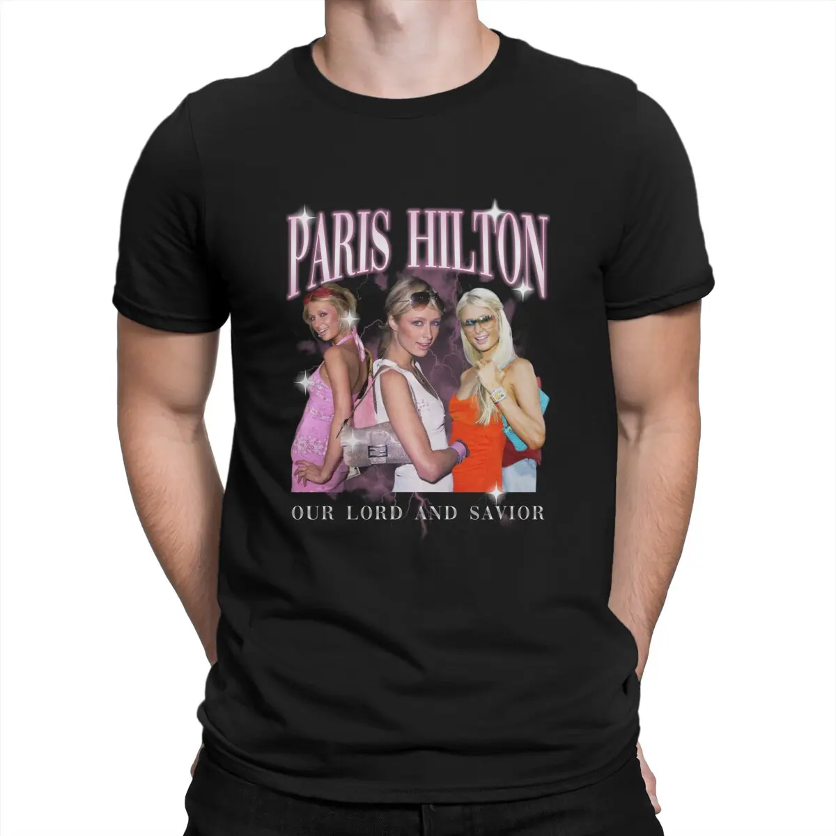 

Retro Poster Men TShirt Y2k Actor Paris-Hilton O Neck Short Sleeve Fabric T Shirt Humor Top Quality Gift Idea