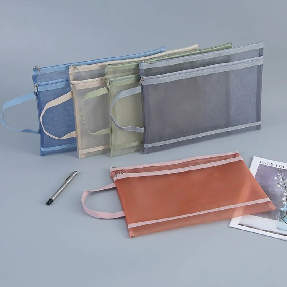 Карман для файлов A4 сетчатая сумка на молнии простая прозрачная хранения