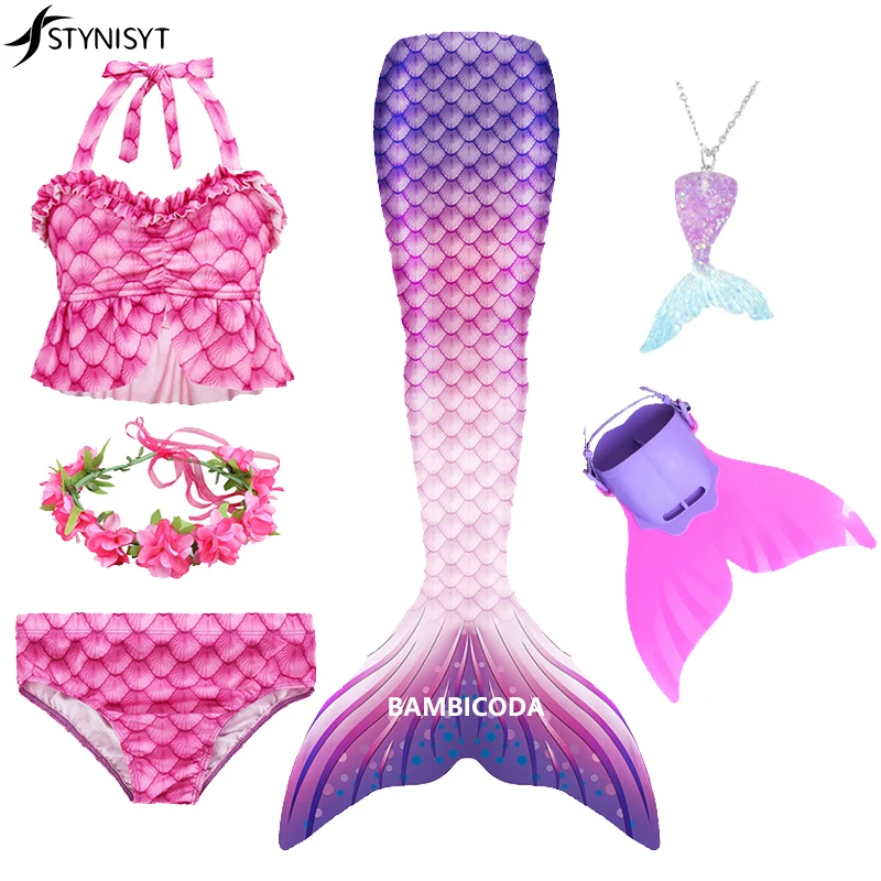 

Little Mermaid Tail Dress Girls Swimsuits Princess Bikini Bathing Suit Set for Kids Girl Children Swimmable Mermaid Tail Clothes