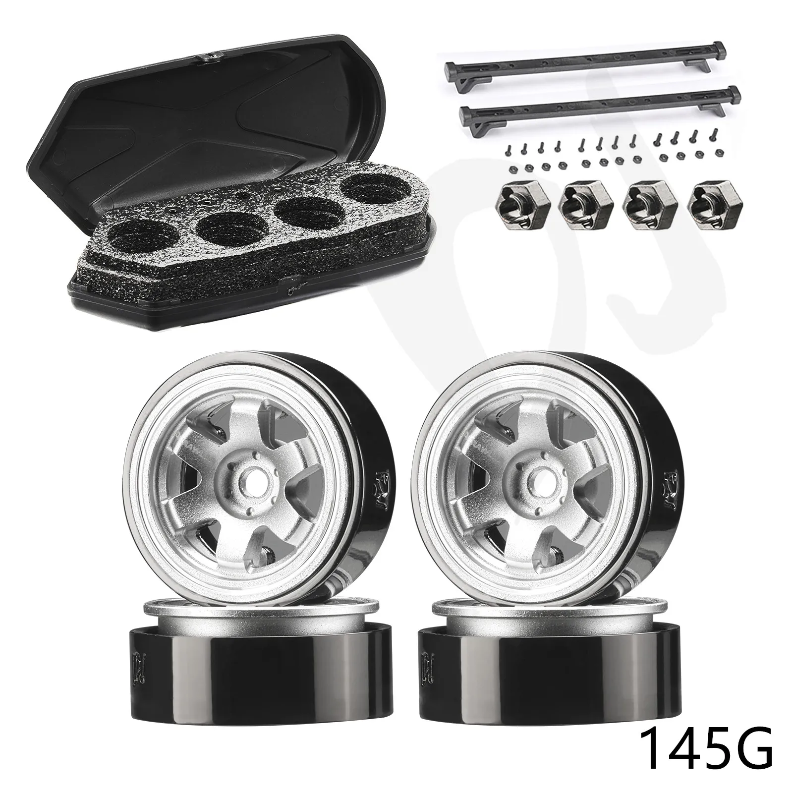 

4pcs For Axial Scx24 Axi T1/t2 Fcx24 Rc Car Upgrade Accessories Parts 1/24 1.0 Te37 Aluminum Alloy Weighted Wheel With Adapters
