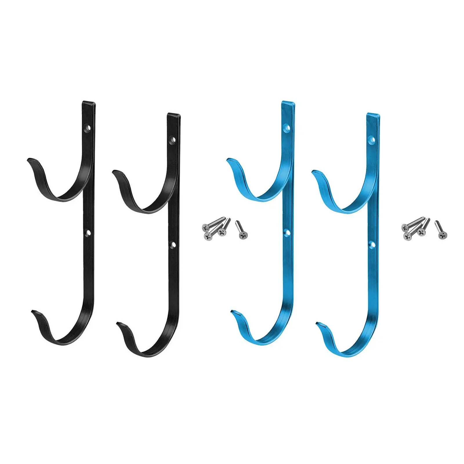 

Multipurpose Aluminium Holder Set Double Hook Hanging Rack Pool Pole Hangers for Telescopic Poles Skimmers Garden Equipment