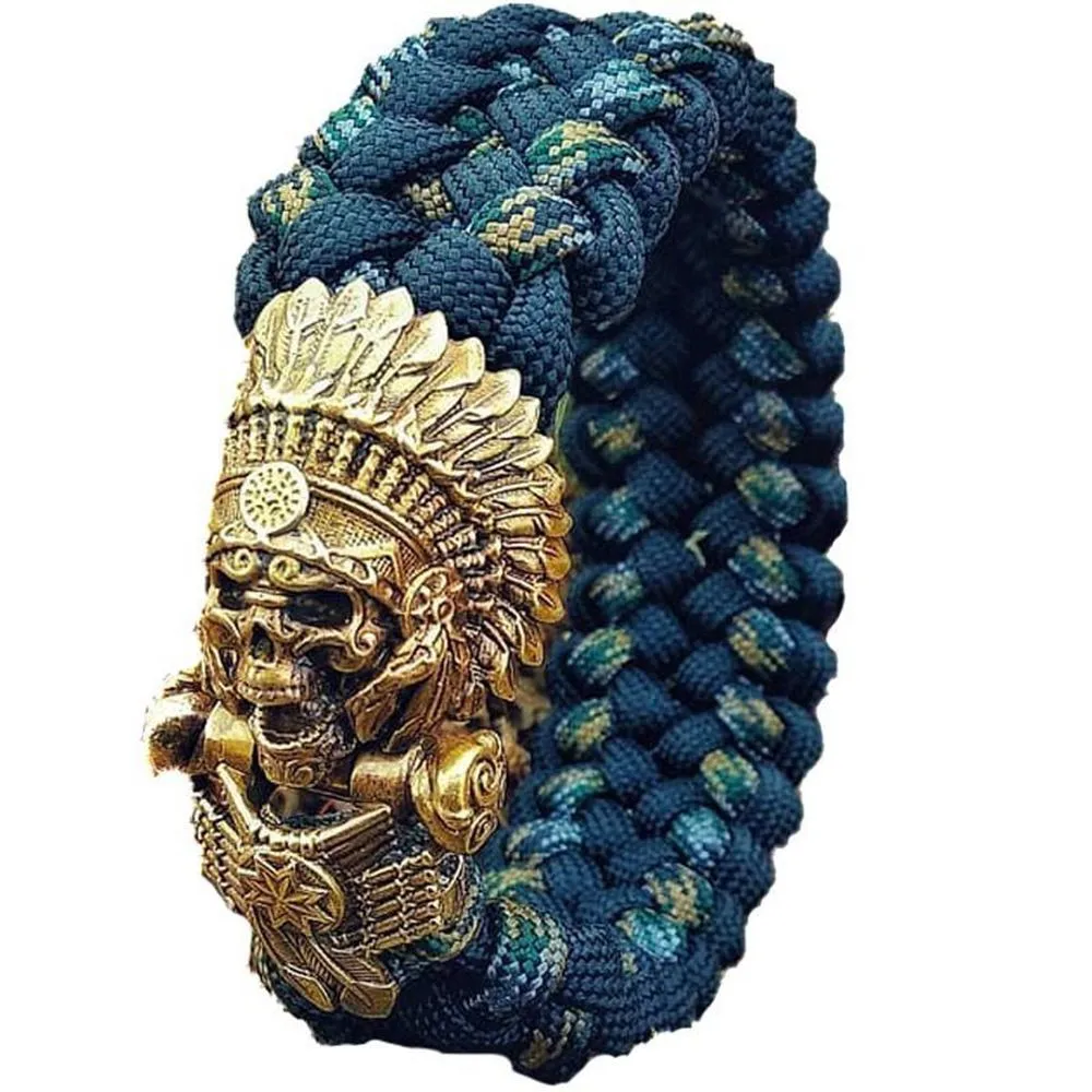 

Antique Brass Tribal Chief EDC Bead DIY Accessories Paracord Keychain Bead Bracelet Accessories Bead Necklace Pendant Bead