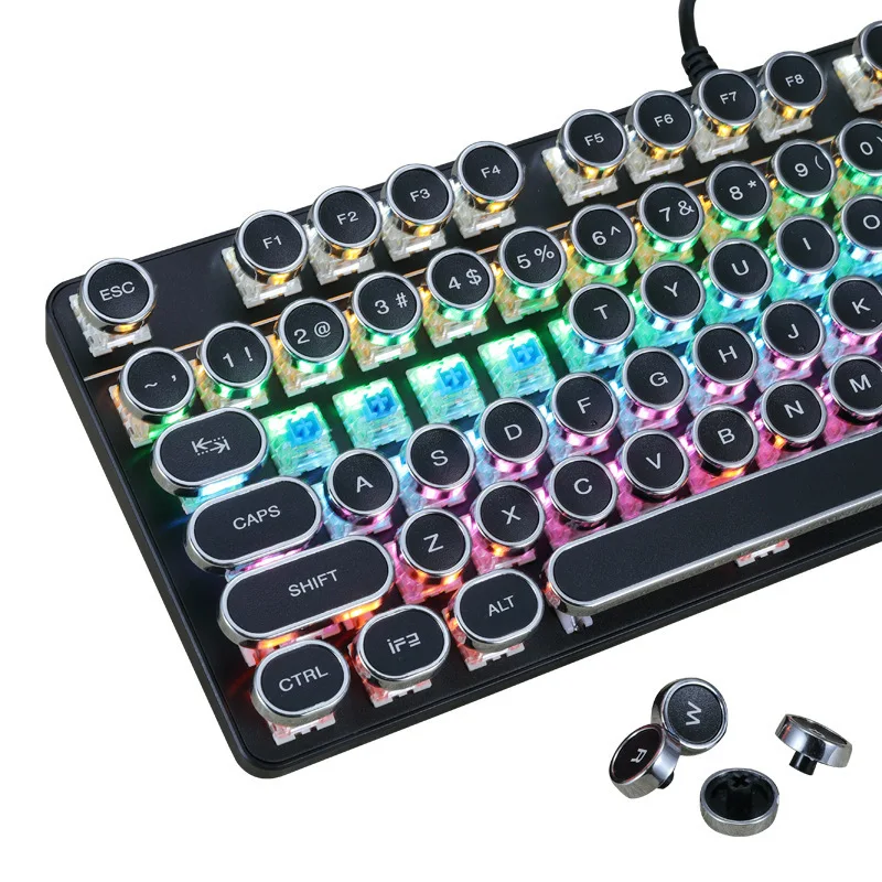 

Mechanical Keyboard Wired Green-Axis Game Esports Desktop 87-Key Computer Luminous Keyboard Shaft Puller+Shaft