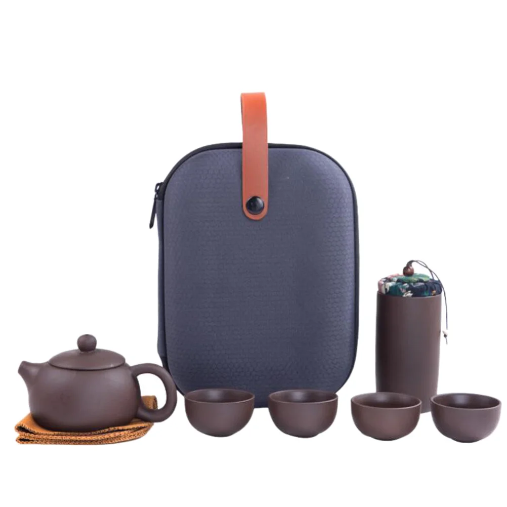 

Tea Chinese Set Teapot Zisha Cups Porcelain Kungfu Clay Purple Resistant Kung Asian Teaware Heat Kettle Travel Cup Ceramic Fu