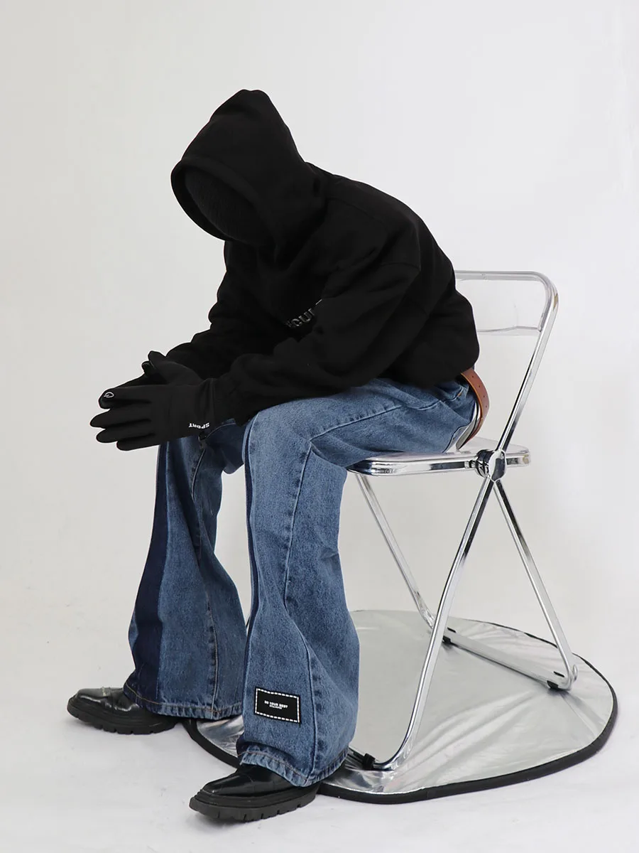 Four Seasons Men's Jeans Heavy Work Pants Label Splicing Design Casual Loose Pants Street Korean Men Ins Hot Selling Denim JEANS