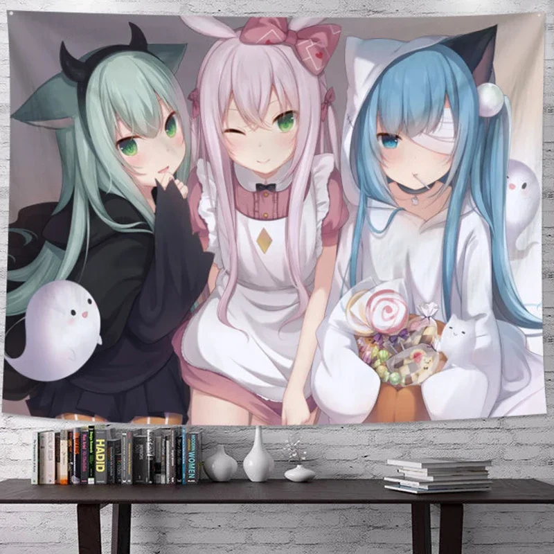 Ashou аниме гобелен настенный декор Kawaii украшение комнаты художественный ткань