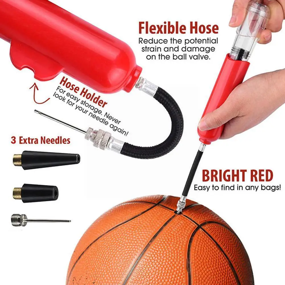 

Mini ball Pump Portable Plastic Dual Action Sport Balls Soccer Pump Air Basketball Ball Football Yoga Inflator hand U6U8