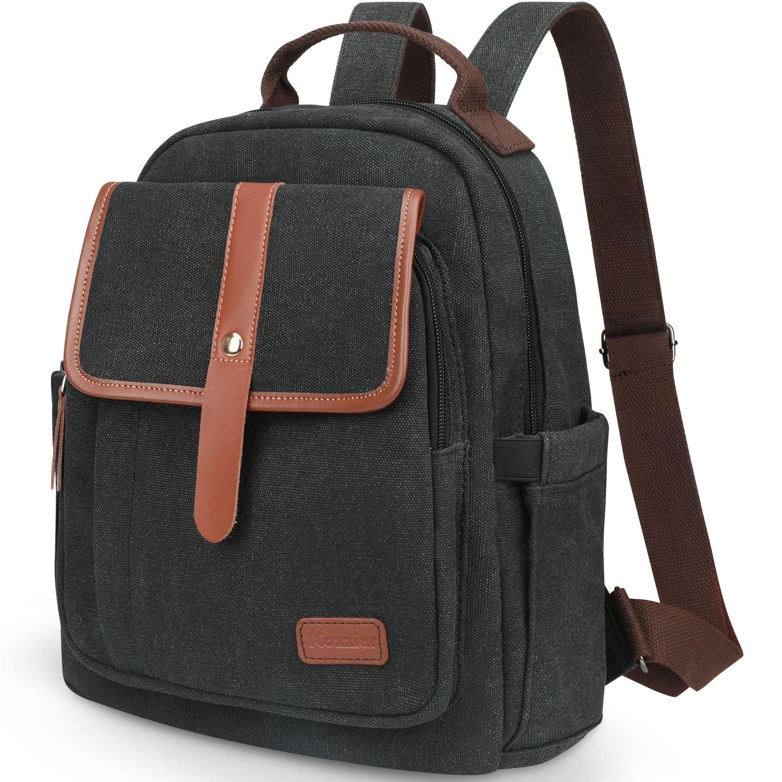 

Женский рюкзак iCozzier с защитой от кражи, тканевый Ретро вместительный школьный ранец, повседневная сумка для повседневной работы (темно-серы...