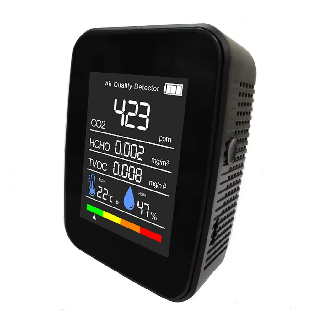 

Multifunctional 5in1 CO2 Meter Digital Temperature Humidity Tester Carbon Dioxide Smart Digital Detector Air Quality Monitor