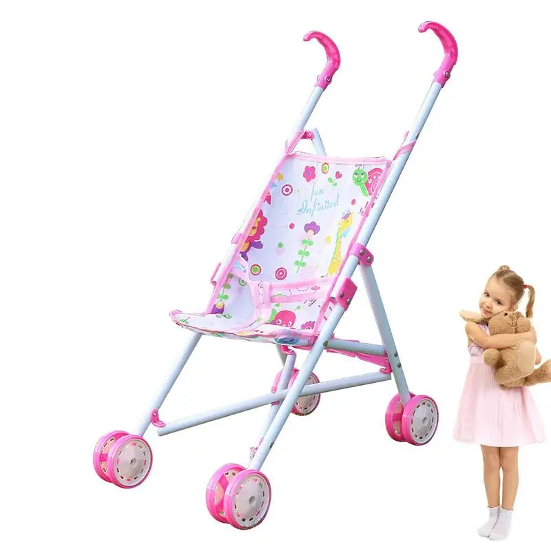 

Toy Stroller Toy Stroller With Bottom Basket For Kids Dress Girls Stroller Ages 3 Kids Gift Toy Girl Doll Accessories Girls Toy