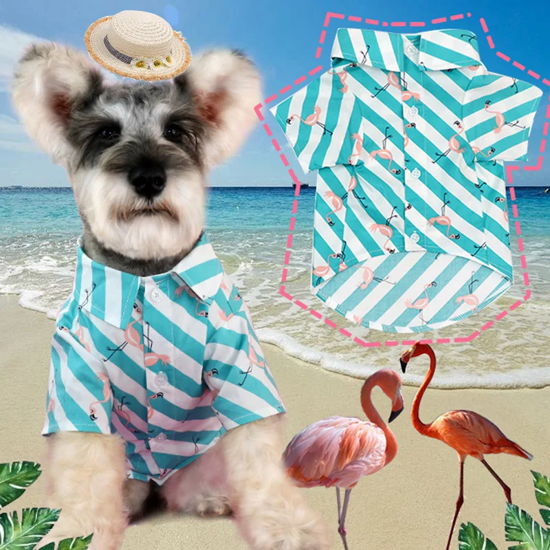 

New Pet Cat Dog Summer Breathable Beach Shirts Clothes Fashion Trend Animal Pattern T-Shirts Small Medium Dog Clothes Decoration