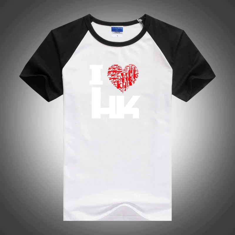 

Men Hk Heckler Koch No Compromise New T-Shirt Color Block Round Neck Short Breathable Raglan Sleeve Casual Harajuku Sports Top
