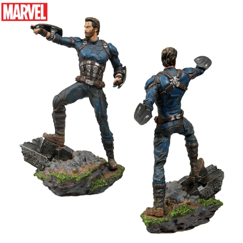 

Marvel Anime Figure The Avengers Captain America Statue PVC Action Figures Marvel Avengers Steve Rogers Diorama Figurine Toys