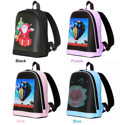 Светодиодный мотоциклетный рюкзак с управлением через приложение, рекламная деловая сумка, уличная сумка с пиксельным экраном для путешествий на открытом воздухе