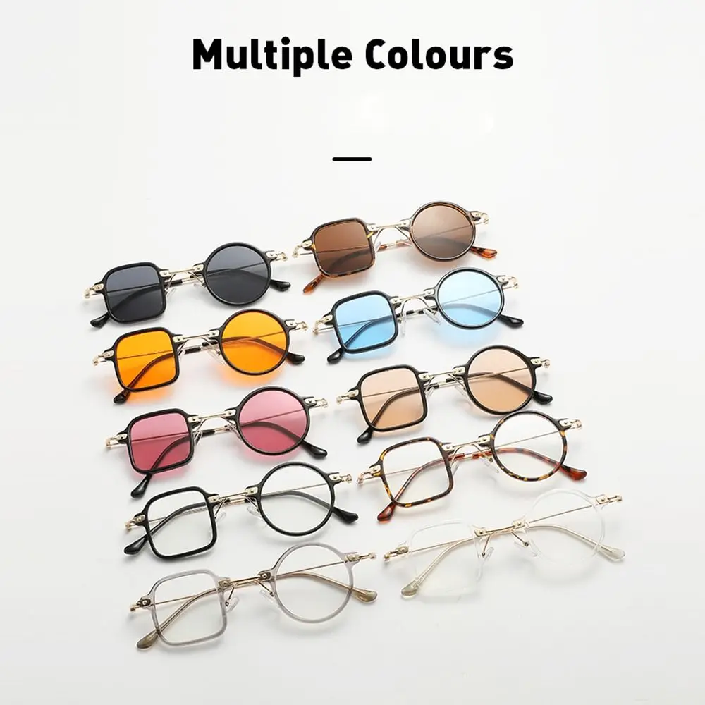 Ретро UV400 квадратные круглые солнцезащитные очки прозрачные уникальные мужские