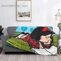 mafalda kawaii cartoon blanket velvet autumnwinter portable ultra soft throw blankets for bed outdoor quilt
