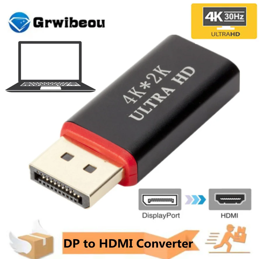 Переходник DP в HDMI, 4K * 2K, 30 Гц, разъем для видео и аудио дисплея, переходник с портом HDMI «Мама-папа» для HDTV, ПК, оптовая продажа