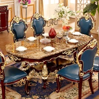 high quality european modern 2m dining table set one table with 8 chairs retangle marble dining mc01