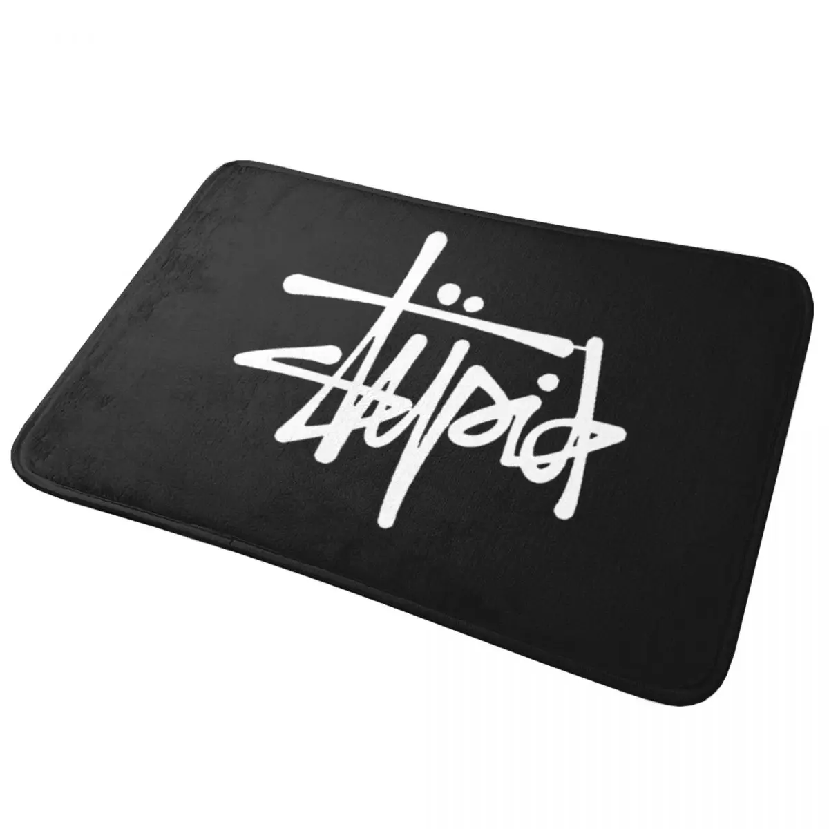 

Stupid - Stussy Parody Doormat Anti-skid Super Absorbent Bathroom Floor Mats Home Entrance Rugs Kitchen Carpet Outdoor Footpad