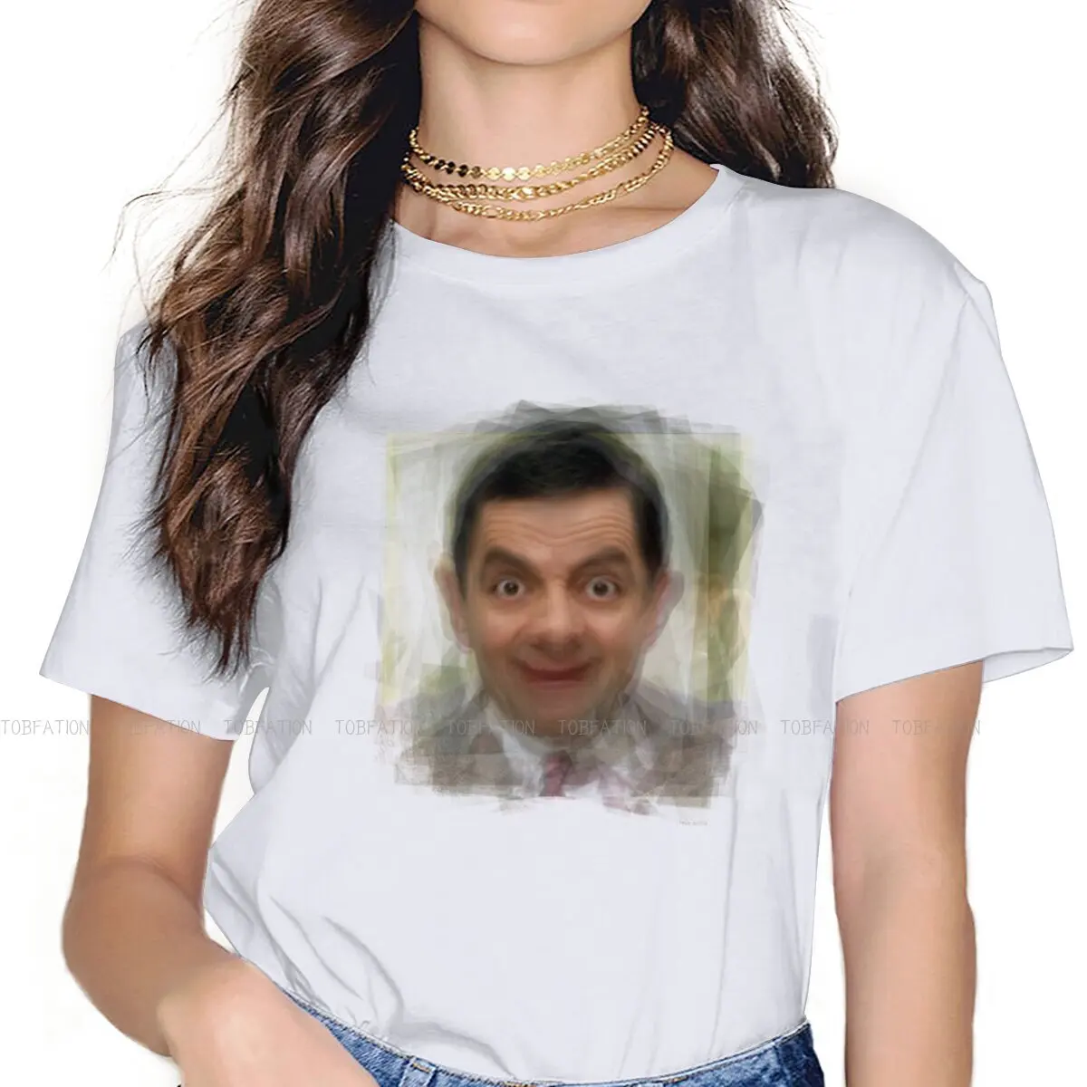 

Portrait Casual TShirt Mr Bean Stupid Childish One Dimensional Thinking Shy Creative Streetwear Leisure T Shirt Girl 4XL Gift