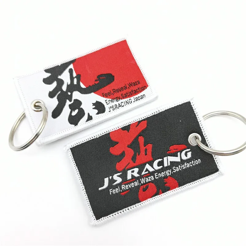 Car Keychain For Js Racing Logo Nylon Keyfob Lanyard Keyring Pandant For Honda Civic Fk Fd Fit Crv Motorcycle Auto Accessories