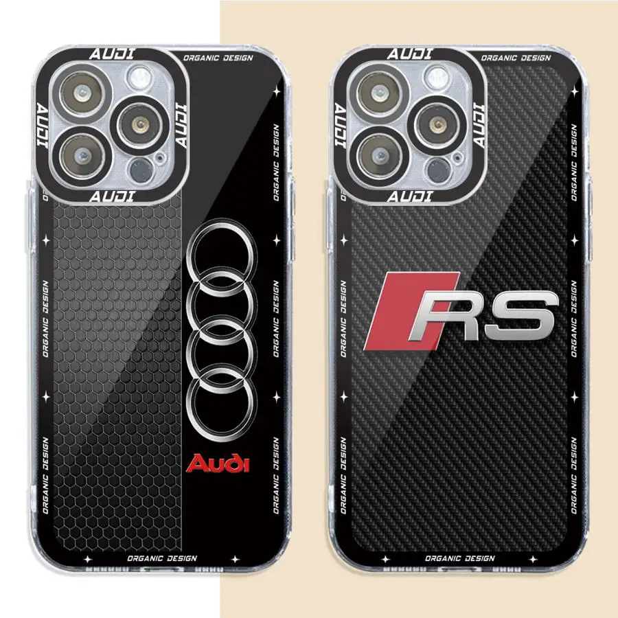 Мягкий угловой чехол с логотипом автомобиля A-Audi для Xiaomi Redmi Note 13 11 12 Pro 10 10T 11S 9T 5G 9 12s